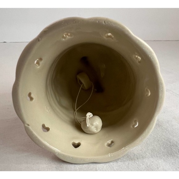 Bell Ornament‎ Crown Accents Off white Glass - Picture 6 of 7